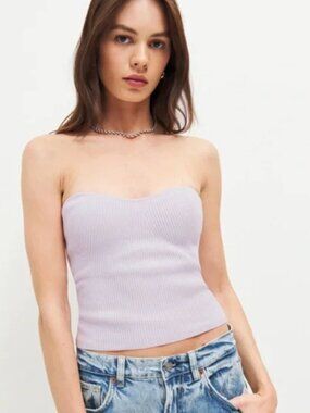 Reformation Jenni Foxglove (Lavender) Sweater Tube Top - M